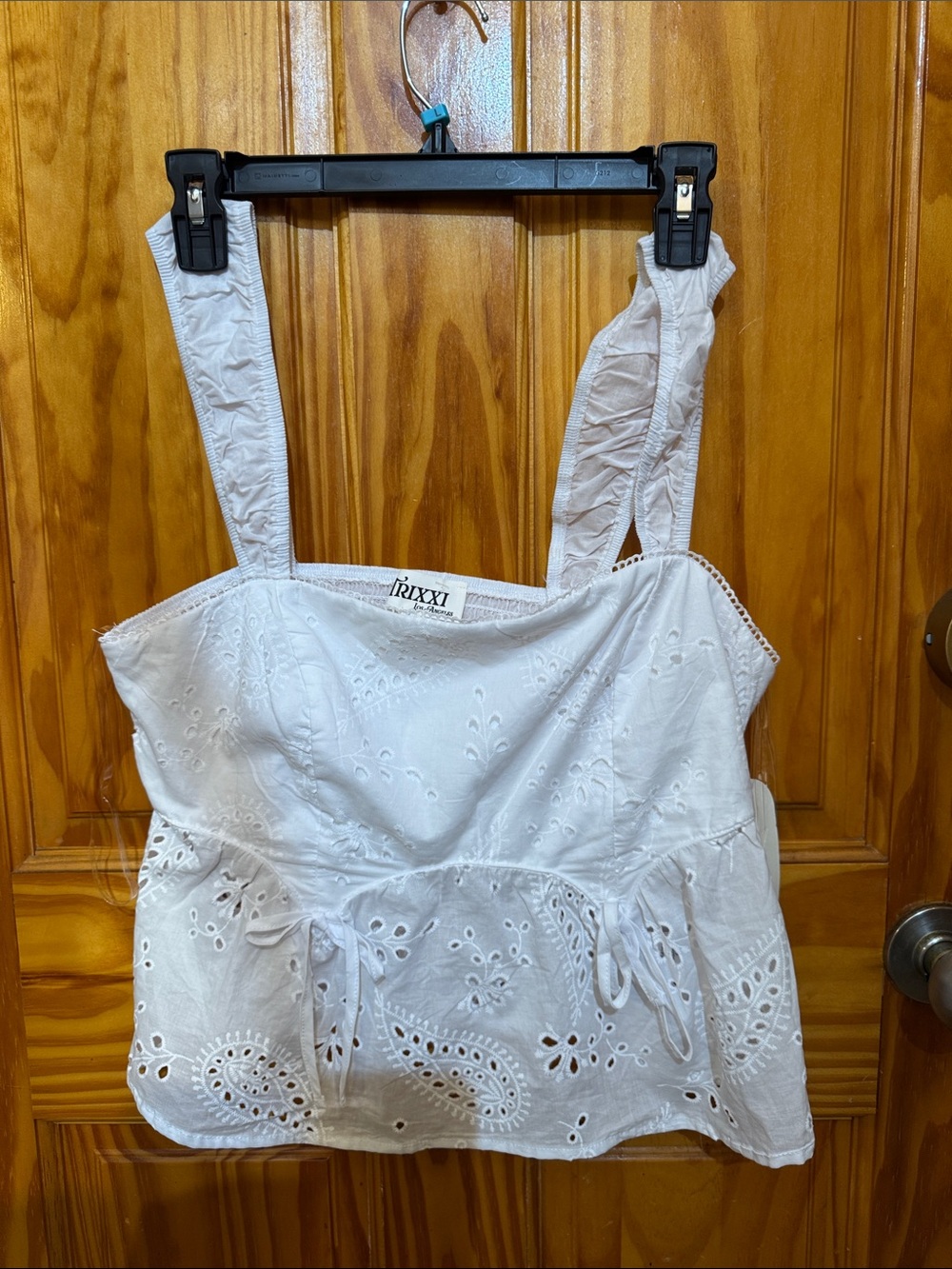 Trixxi White Eyelet Peplum Camisole